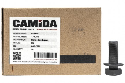 170.204 Болт КАМАЗ, НЕФАЗ дв. Cummins 6ISBe, 6ISBe250 4894641 (М12*1.25*31) маховика - CAMIDA - 434х290 фото 2